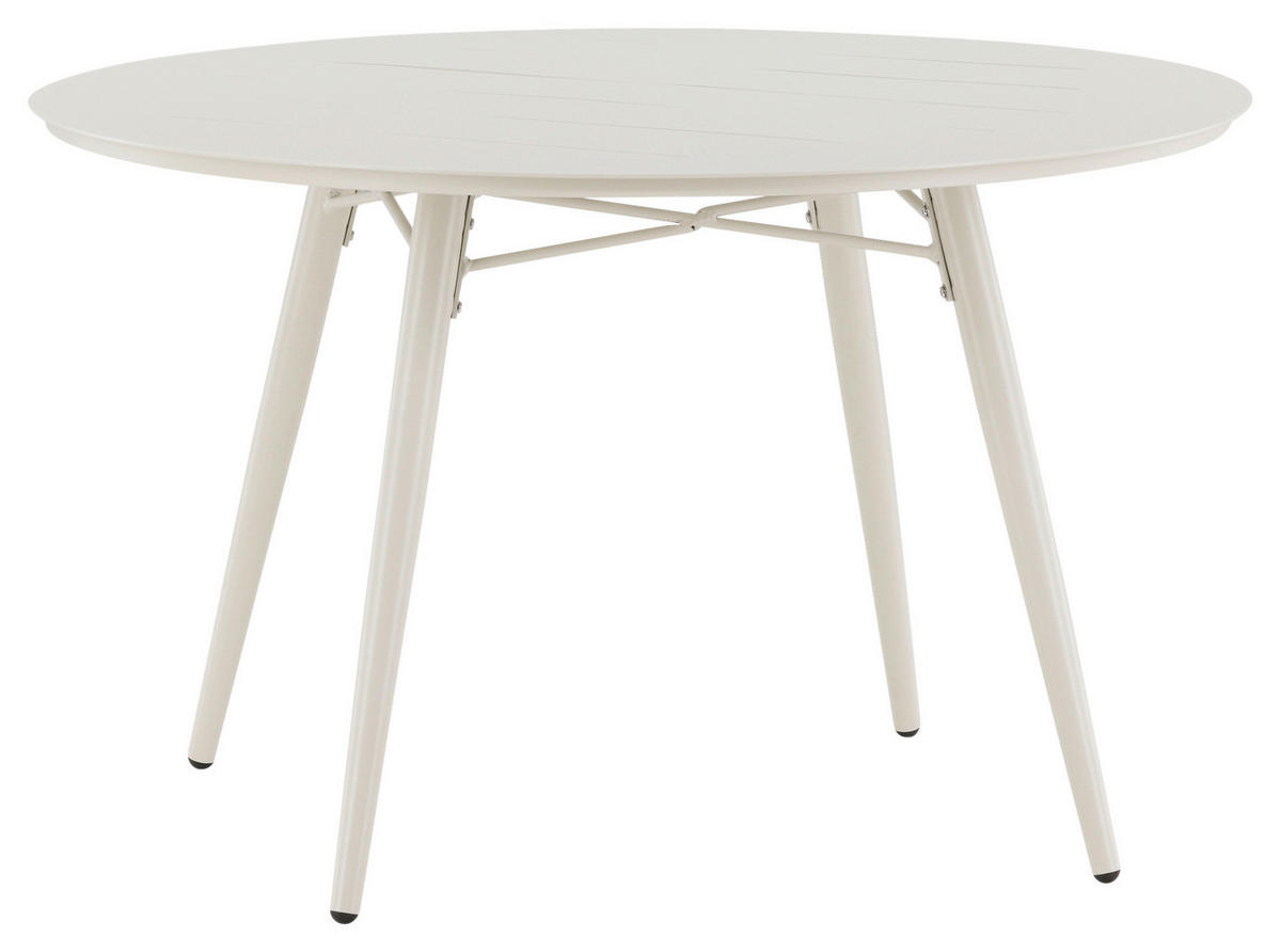 UTEBORD metall rund  - beige, Klassisk, metall (120/120/75cm) - Gardenson