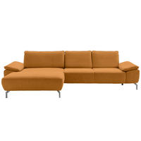 ECKSOFA MR 270 Currygelb Chenille  - Chromfarben/Currygelb, Design, Textil/Metall (181/335cm) - Musterring