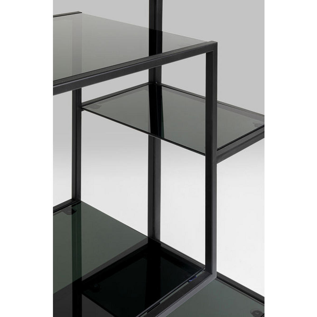 REGAL Anthrazit, Schwarz  - Anthrazit/Schwarz, Design, Glas/Metall (60/195/30cm) - Kare-Design