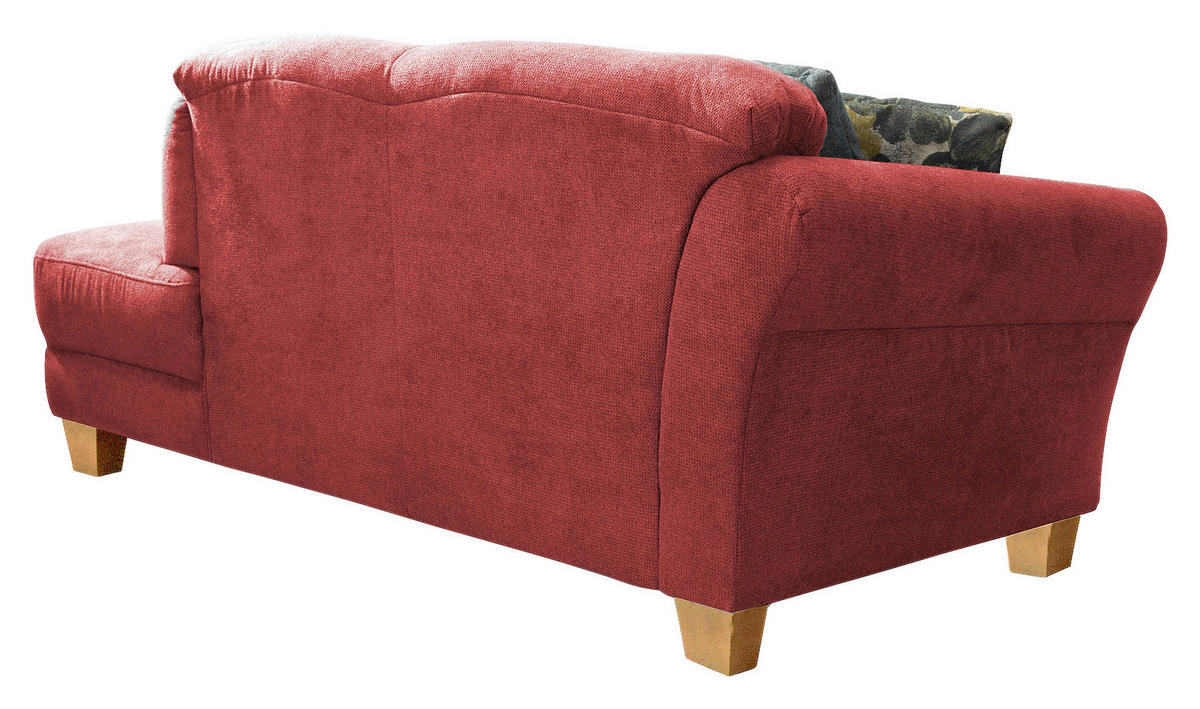 RÉCAMIERE in Flachgewebe Rot  - Rot/Naturfarben, Konventionell, Holz/Textil (194/84/91cm) - Sit & More