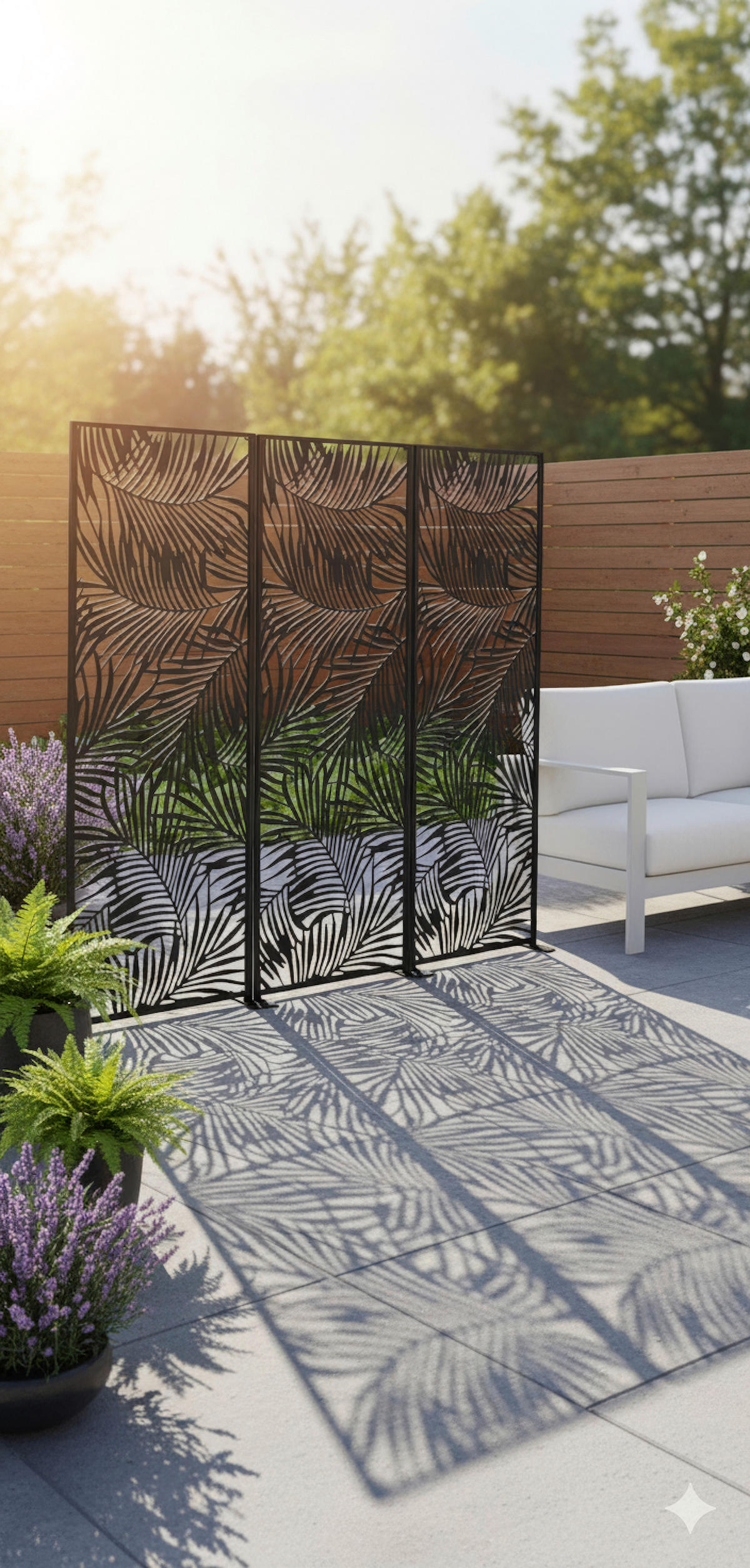 SICHTSCHUTZ - Schwarz, MODERN, Metall (50/150cm) - Prestige Home