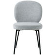 STUHL  in Eisen Leinenoptik Holz, Metall, Textil  - Schwarz/Grau, Design, Holz/Textil (49/86/64cm) - Ambia Home