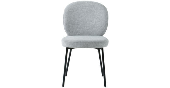 STUHL in Eisen Leinenoptik Holz, Metall, Textil - Schwarz/Grau, Design, Holz/Textil (49/86/64cm) - Ambia Home