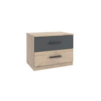 NACHTSCHRANK 52/40/38 cm  - Eichefarben/Schwarz, KONVENTIONELL, Holzwerkstoff/Kunststoff (52/40/38cm) - Boxxx