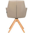 ARMLEHNSTUHL  in Echtleder pigmentiert  - Taupe/Eichefarben, Design, Leder/Holz (60/87,5/63,5cm) - Novel