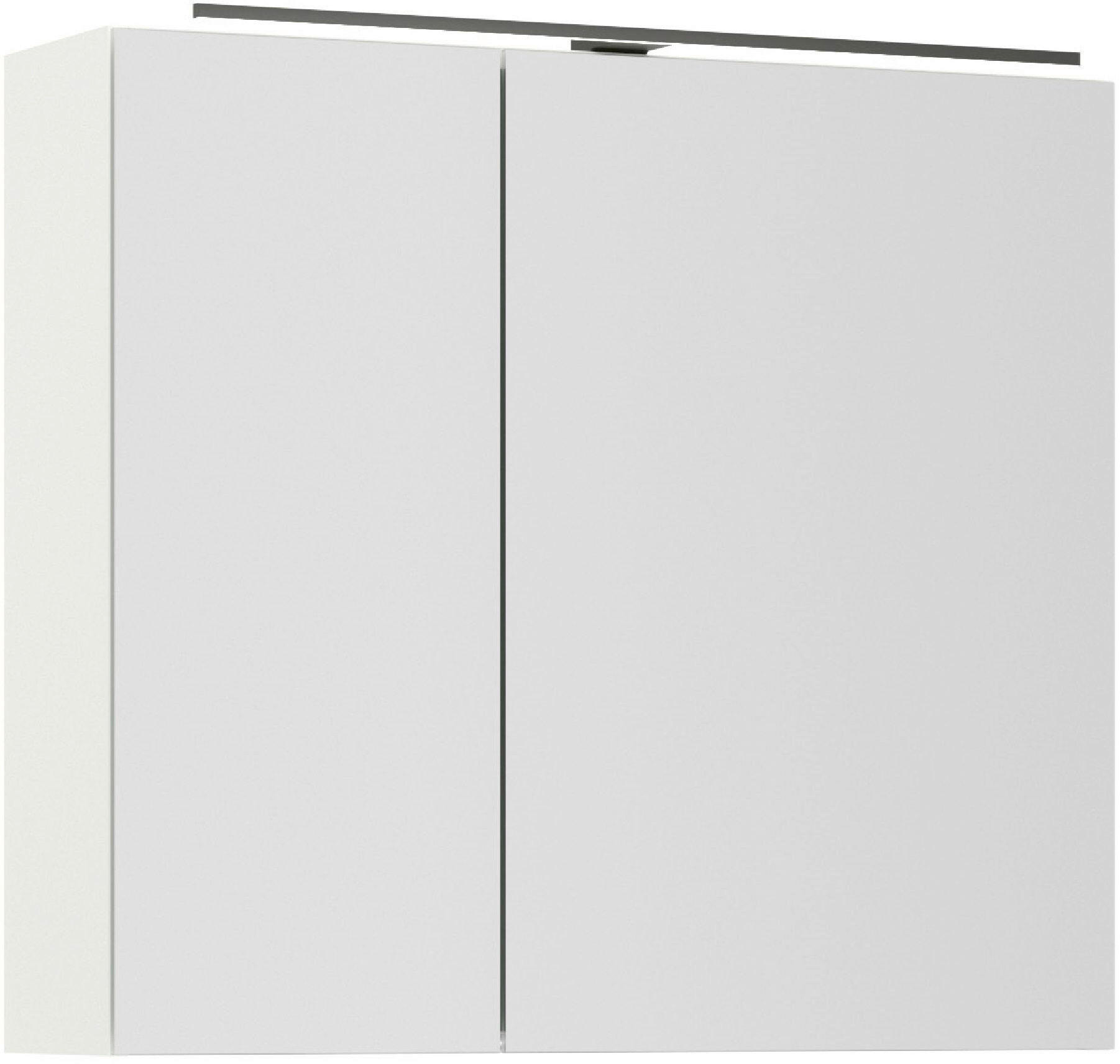 SPIEGELSCHRANK 80/72/21 cm  - Alufarben/Weiß, MODERN, Glas/Holzwerkstoff (80/72/21cm) - Nobilia