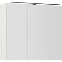 SPIEGELSCHRANK 80/72/21 cm  - Alufarben/Weiß, MODERN, Glas/Holzwerkstoff (80/72/21cm) - Nobilia