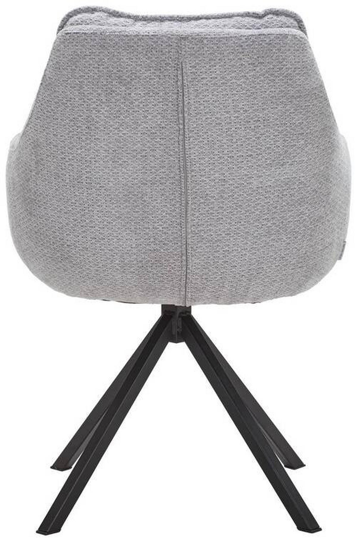 ARMLEHNSTUHL  in Stahl Chenille  - Hellgrau/Schwarz, KONVENTIONELL, Textil/Metall (59/86/69,5cm) - Linea Natura