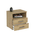 NACHTKÄSTCHEN 45/47/35 cm  in Eiche Artisan  - Alufarben/Eiche Artisan, KONVENTIONELL, Holzwerkstoff/Kunststoff (45/47/35cm) - Carryhome