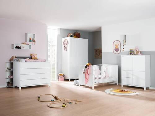 BABYKLEIDERSCHRANK Olli Weiß - Weiß, Basics, Holzwerkstoff (123,5/204,0/56,1cm) - Paidi