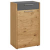 SCHUHSCHRANK Eiche, Balkeneiche furniert Grau, Eichefarben  - Eichefarben/Silberfarben, Design, Holz/Kunststoff (61/103/37cm)