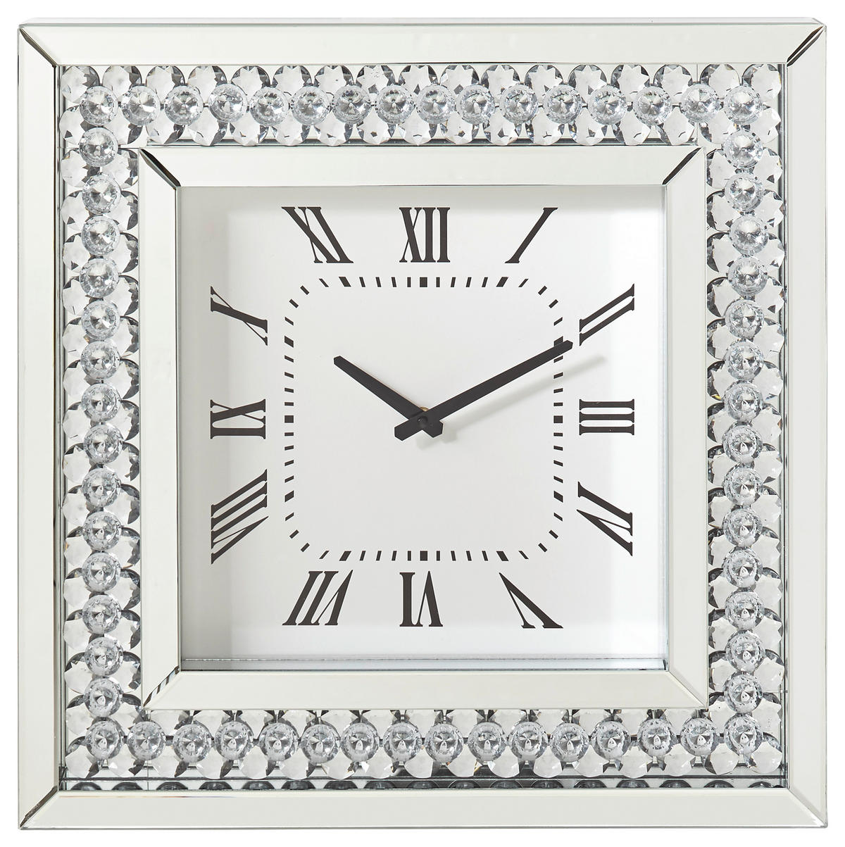 WANDUHR 50/50/5 cm   - Silberfarben/Weiß, Design, Glas/Holzwerkstoff (50/50/5cm) - Xora