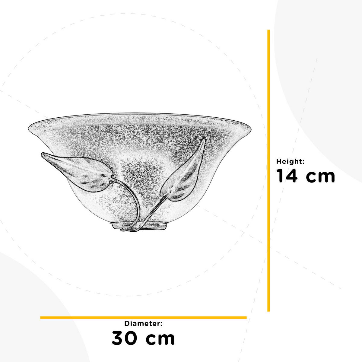 WANDLEUCHTE 30/14/30 cm   - Weiß Hochglanz/Bronzefarben, KONVENTIONELL, Glas/Metall (30/14/30cm)