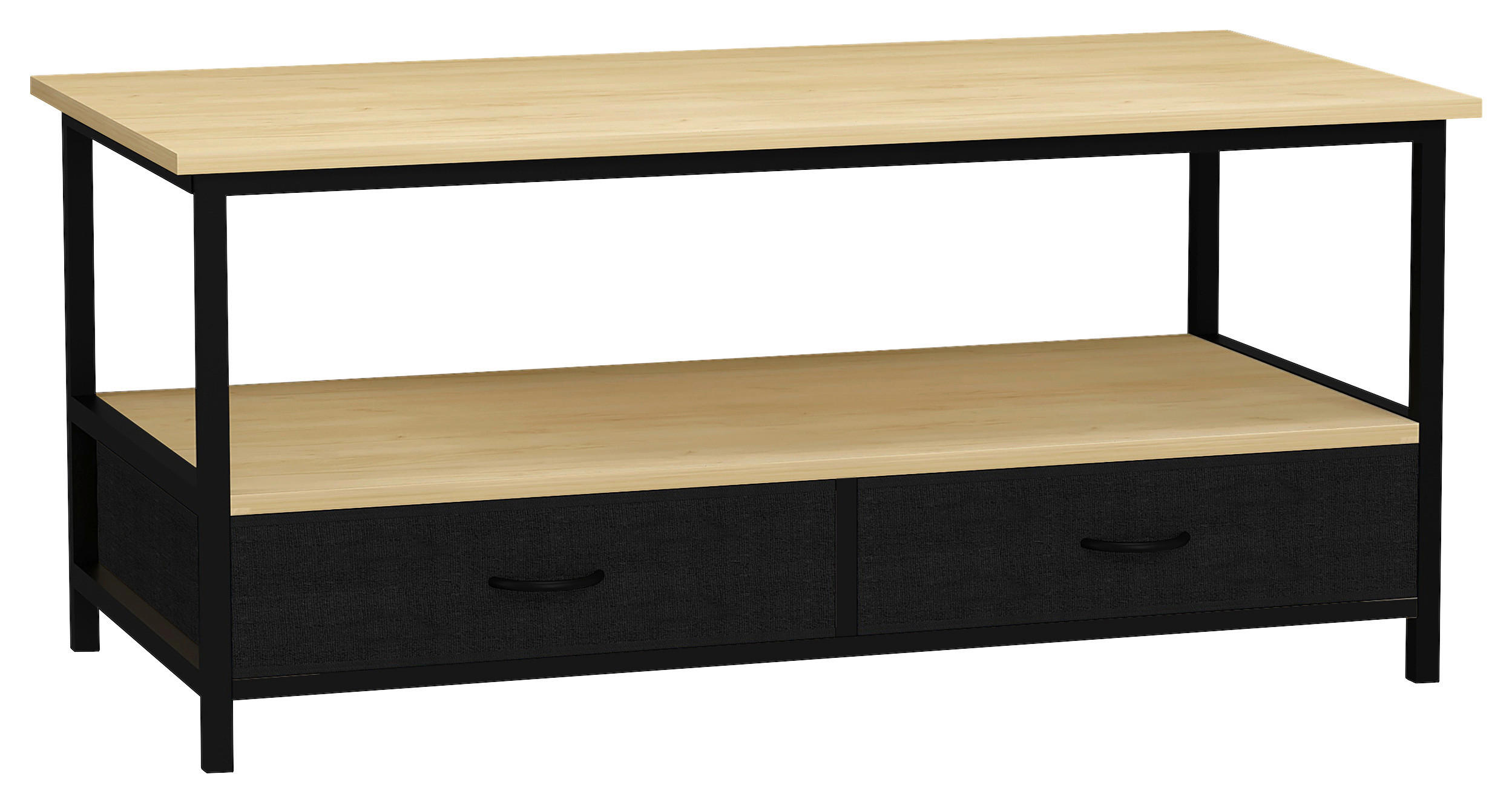 COUCHTISCH 100/50/45 cm rechteckig Schwarz, Honigeiche  - Honigeiche/Schwarz, Design, Holzwerkstoff/Kunststoff (100/50/45cm) - MID.YOU