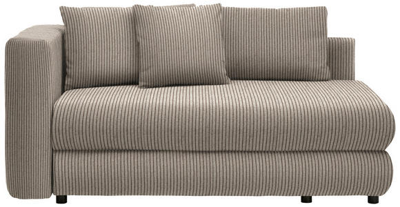 RÉCAMIERE in Cord Taupe - Taupe/Schwarz, Design, Kunststoff/Textil (171/71-88/93cm) - Cantus