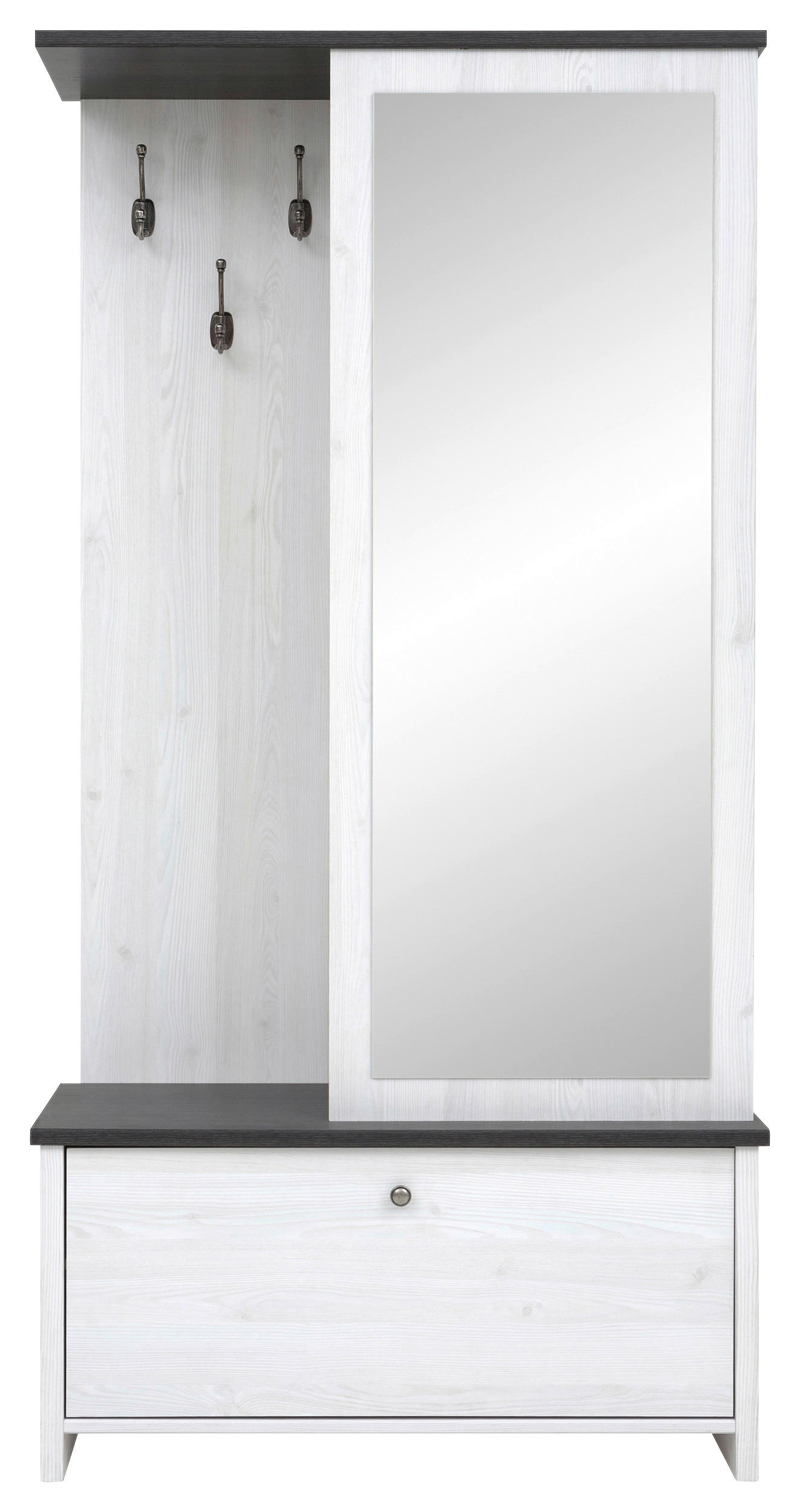GARDEROBE  in 95,5/189,5/39,5 cm  - Weiss/Anthrazit, Design, Holzwerkstoff (95,5/189,5/39,5cm)