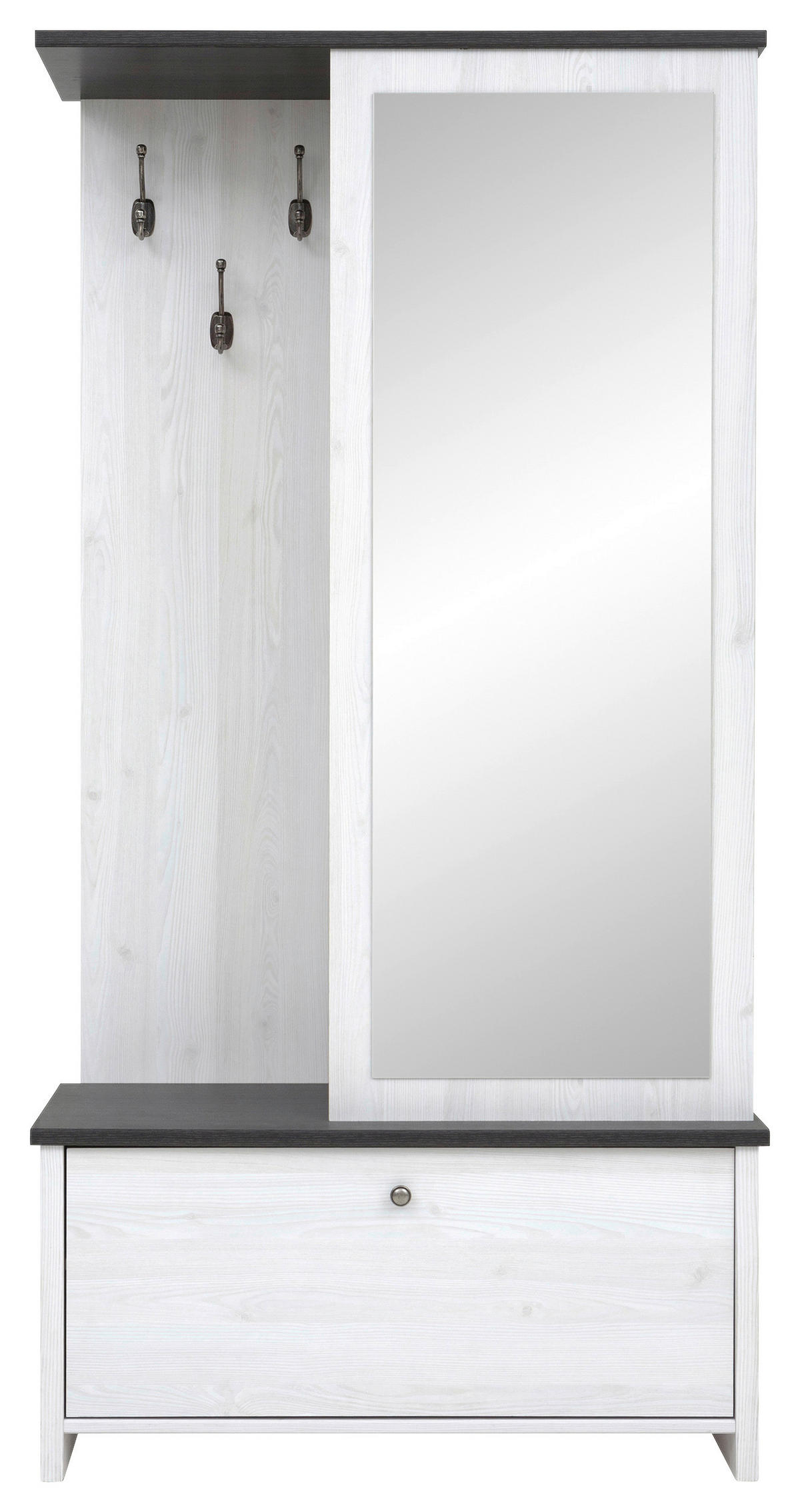 GARDEROBE  in 95,5/189,5/39,5 cm  - Weiss/Anthrazit, Design, Holzwerkstoff (95,5/189,5/39,5cm)