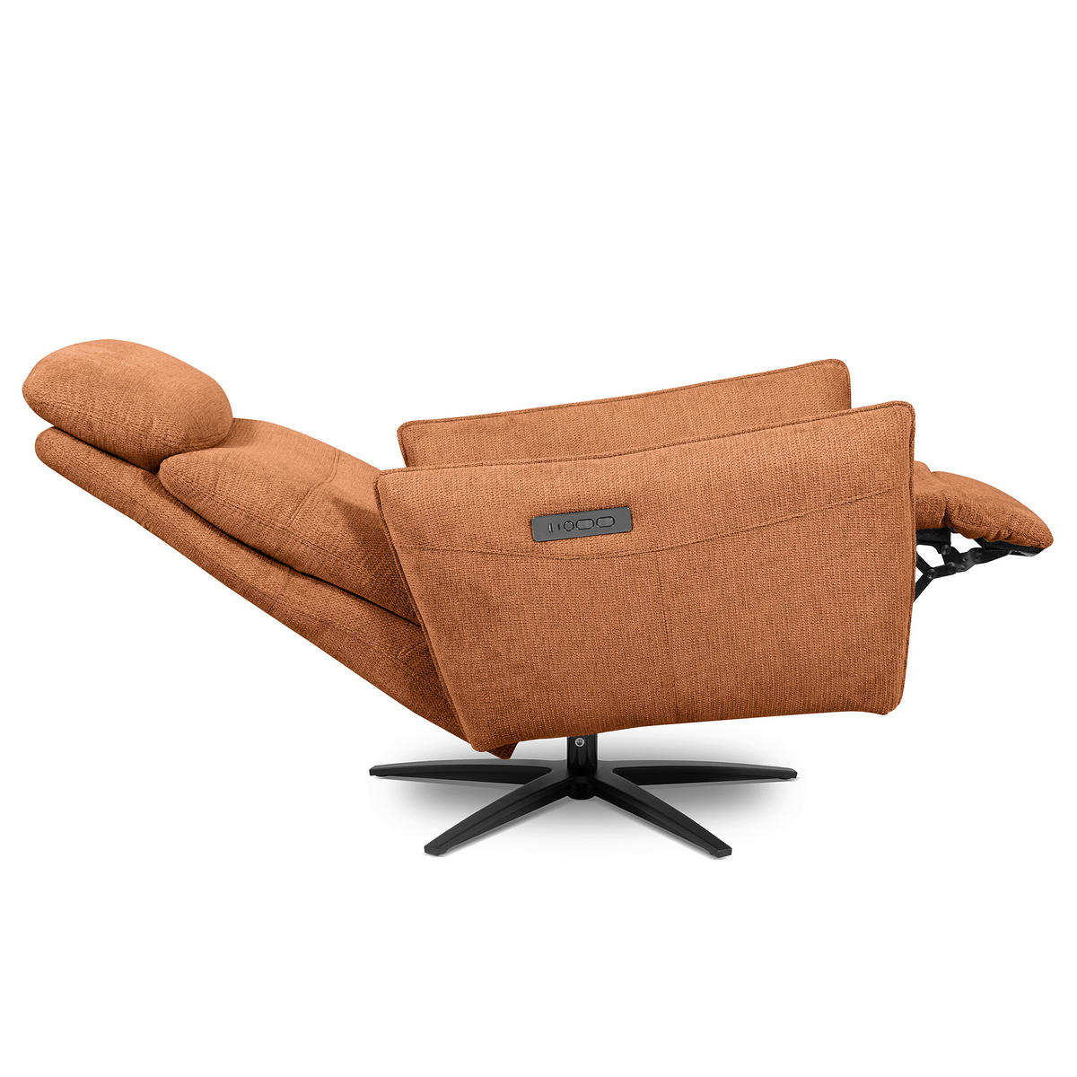 RELAXSESSEL in Textil Orange  - Schwarz/Orange, Design, Textil/Metall (77/107/88cm) - Livetastic