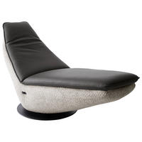 RELAXLIEGE Echtleder Chenille Dunkelgrau, Grauweiß  - Dunkelgrau/Grauweiß, Design, Leder/Textil (78cm) - Koinor