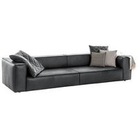 VIERSITZER-SOFA Anthrazit Echtleder  - Anthrazit/Schwarz, MODERN, Leder/Kunststoff (300/66/104cm) - Chilliano