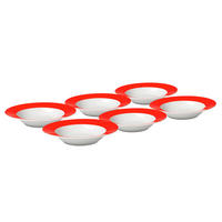 SUPPENTELLERSET VARIO 6-teilig  - Rot/Weiß, Basics, Keramik (21,5cm) - Van Well