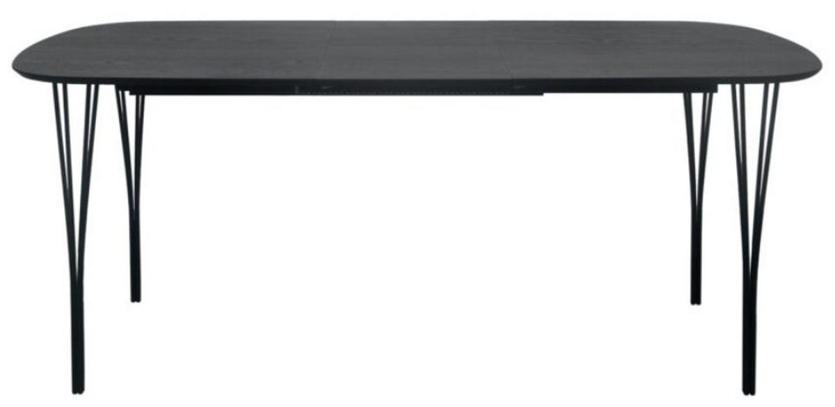 MATBORD svart  utdragbar, finns i olika trädekorer  - svart, Design, metall/trä (140-220/100/76cm) - Best Price