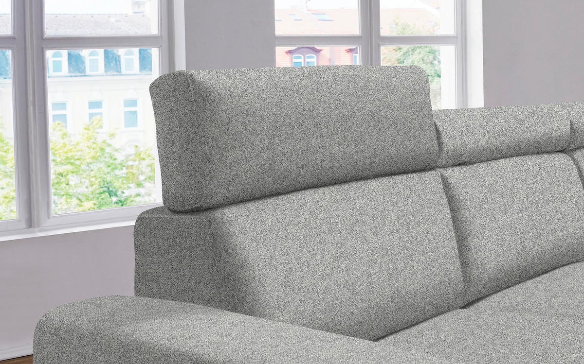 ECKSOFA  in Mikrovelours Naturfarben  308/205 cm  - Alufarben/Naturfarben, Design, Textil (308/205cm) - Sedda