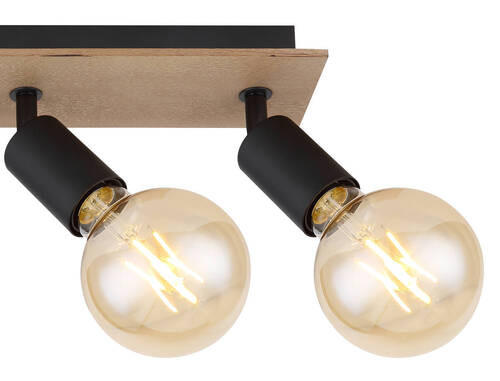Thumbnail - Globo Strahler, Braun, Schwarz, Holz, Metall, 9x11x49 cm, verstellbare Spotlights, Lampen & Leuchten, Innenbeleuchtung, ...