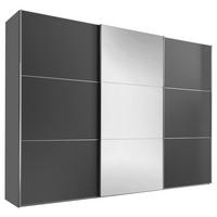 SCHWEBETÜRENSCHRANK in Anthrazit  - Anthrazit/Alufarben, Holzwerkstoff/Metall (249/222/68cm) - Moderano