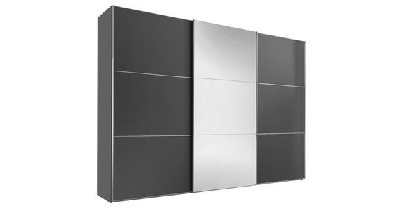 SCHWEBETÜRENSCHRANK in Anthrazit - Anthrazit/Alufarben, Holzwerkstoff/Metall (249/222/68cm) - Moderano