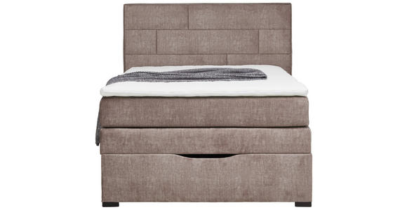 BOXSPRINGBETT 120/200 cm  in Taupe  - Taupe/Wengefarben, KONVENTIONELL, Holz/Textil (120/200cm) - Carryhome