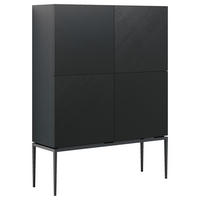 VYSOKÁ KOMODA, černá, 120/160/40 cm - černá, Trend, kov/kompozitní dřevo (120/160/40cm) - home24