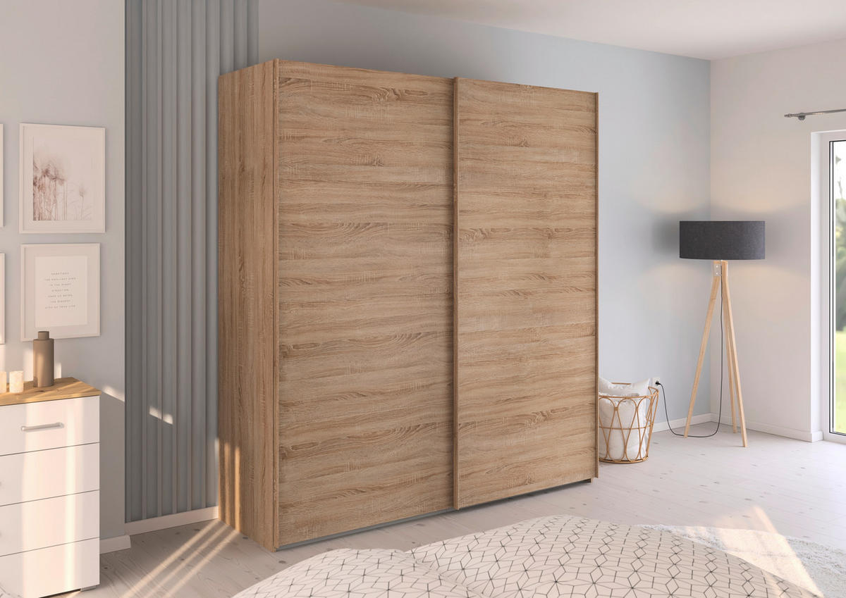 SCHWEBETÜRENSCHRANK 201/223/68 cm 2-türig Sonoma Eiche  - Sonoma Eiche, Design, Holzwerkstoff/Kunststoff (201/223/68cm) - Novel