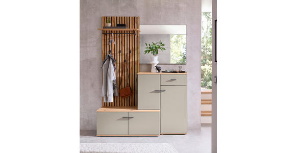 GARDEROBE in 148/199/38 cm - Kaschmir/Eiche Artisan, Design, Glas/Holzwerkstoff (148/199/38cm) - Xora
