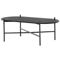 COUCHTISCH 120/60/45 cm oval Schwarz  - Schwarz, Design, Holzwerkstoff/Metall (120/60/45cm) - Livetastic