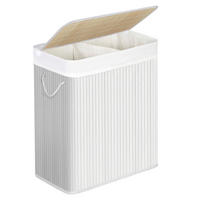 WÄSCHEKORB - Weiß, Basics, Naturmaterialien/Textil (51,5/61,5/31,5cm)