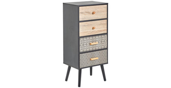 KOMMODE 38/84,7/29 cm in Multicolor, Schwarz - Multicolor/Schwarz, Trend, Holz/Holzwerkstoff (38/84,7/29cm) - Carryhome