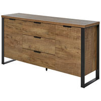 SIDEBOARD  150/76,2/39,5 cm 3 Schublade(n)  - Eichefarben/Anthrazit, MODERN, Holzwerkstoff/Metall (150/76,2/39,5cm) - MID.YOU