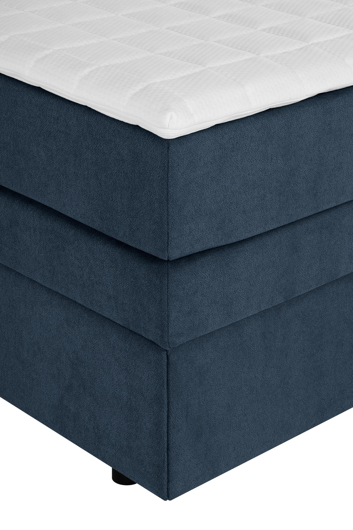 BOXSPRINGBETT 140/200 cm,  in Dunkelblau  - Schwarz/Dunkelblau, Design, Kunststoff/Textil (140/200cm) - Welnova