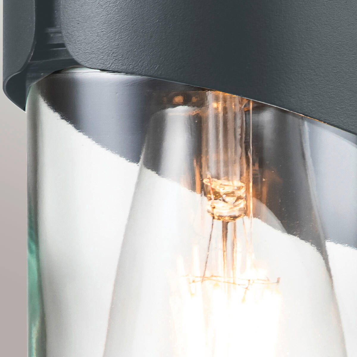 AUßENWANDLEUCHTE Porto 11,5/18,8 cm   - Grau, Design, Glas/Metall (11,5/18,8cm) - Elstead Lighting