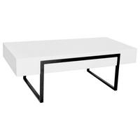 KLUB STOLIĆ crna, bijela  metal, drvni materijal  - bijela/crna, Design, drvni materijal/metal (120/60/42cm) - Novel