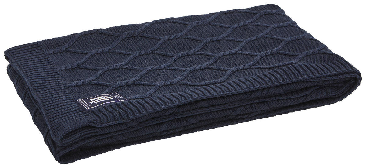 WOHNDECKE Cable 130/170 cm  - Blau, KONVENTIONELL, Textil (130/170cm) - Tommy Hilfiger