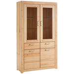 VITRINE in teilmassiv Wildkernbuche Buchefarben  - Buchefarben/Silberfarben, Natur, Glas/Holz (112/195/40cm) - Cantus
