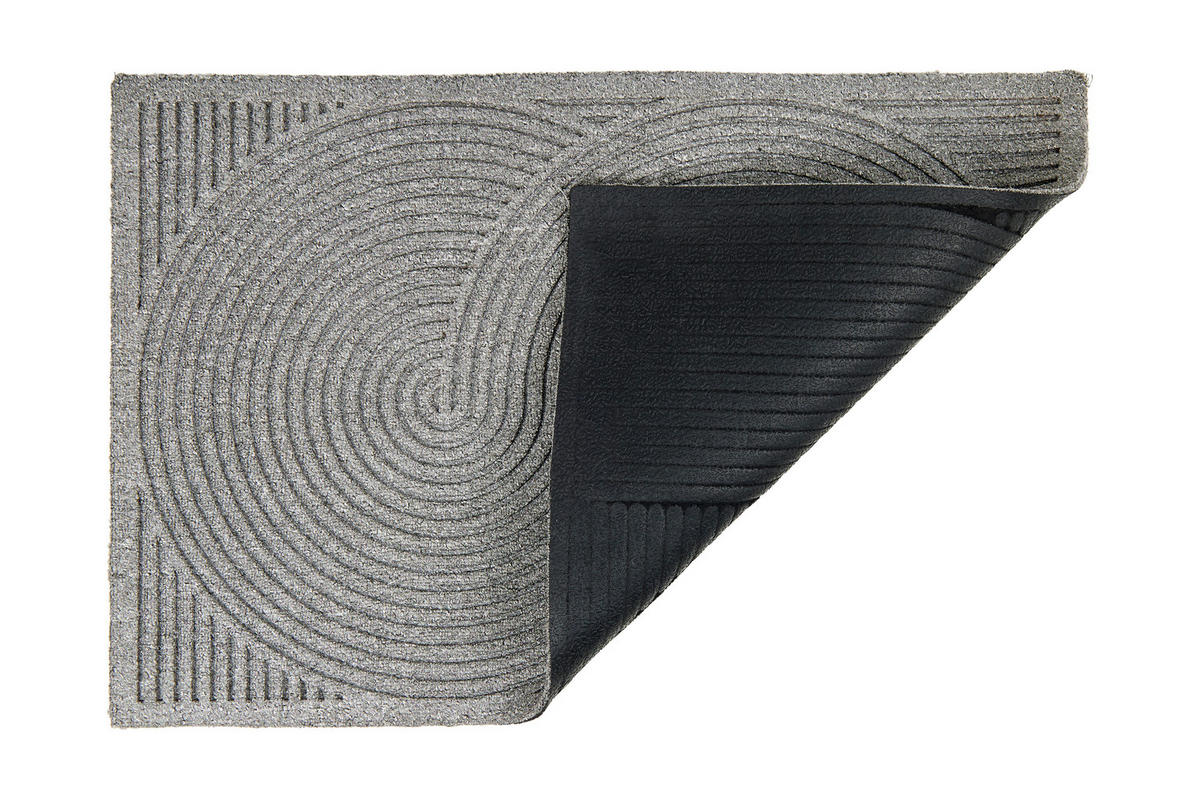 FUßMATTE 45/75 cm Graph Deluxe  - Silberfarben, Design, Kunststoff/Textil (45/75cm)