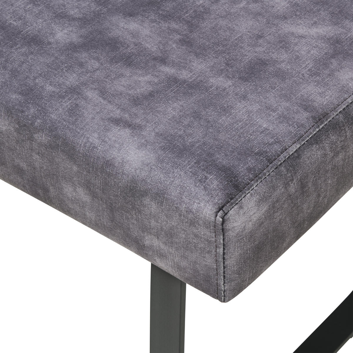 SITZBANK in Metall, Textil Dunkelgrau  - Dunkelgrau/Schwarz, LIFESTYLE, Textil/Metall (140/90/49cm) - MID.YOU