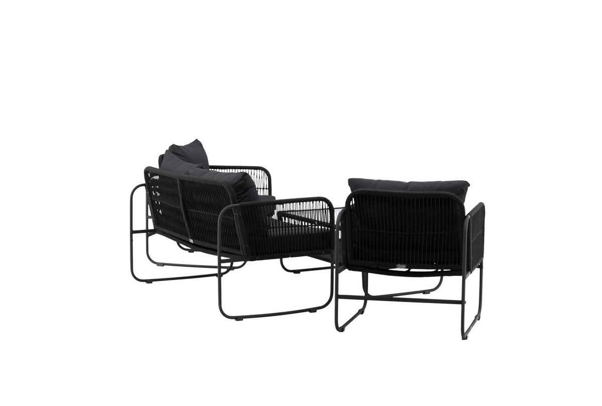 LOUNGEGRUPP 4 delar  - svart, Klassisk, metall/textil - Gardenson