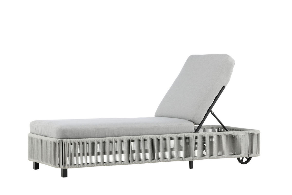 SONNENLIEGE 75/32/205 cm  - Schwarz/Grau, KONVENTIONELL, Textil/Metall (75/32/205cm) - Gardenson