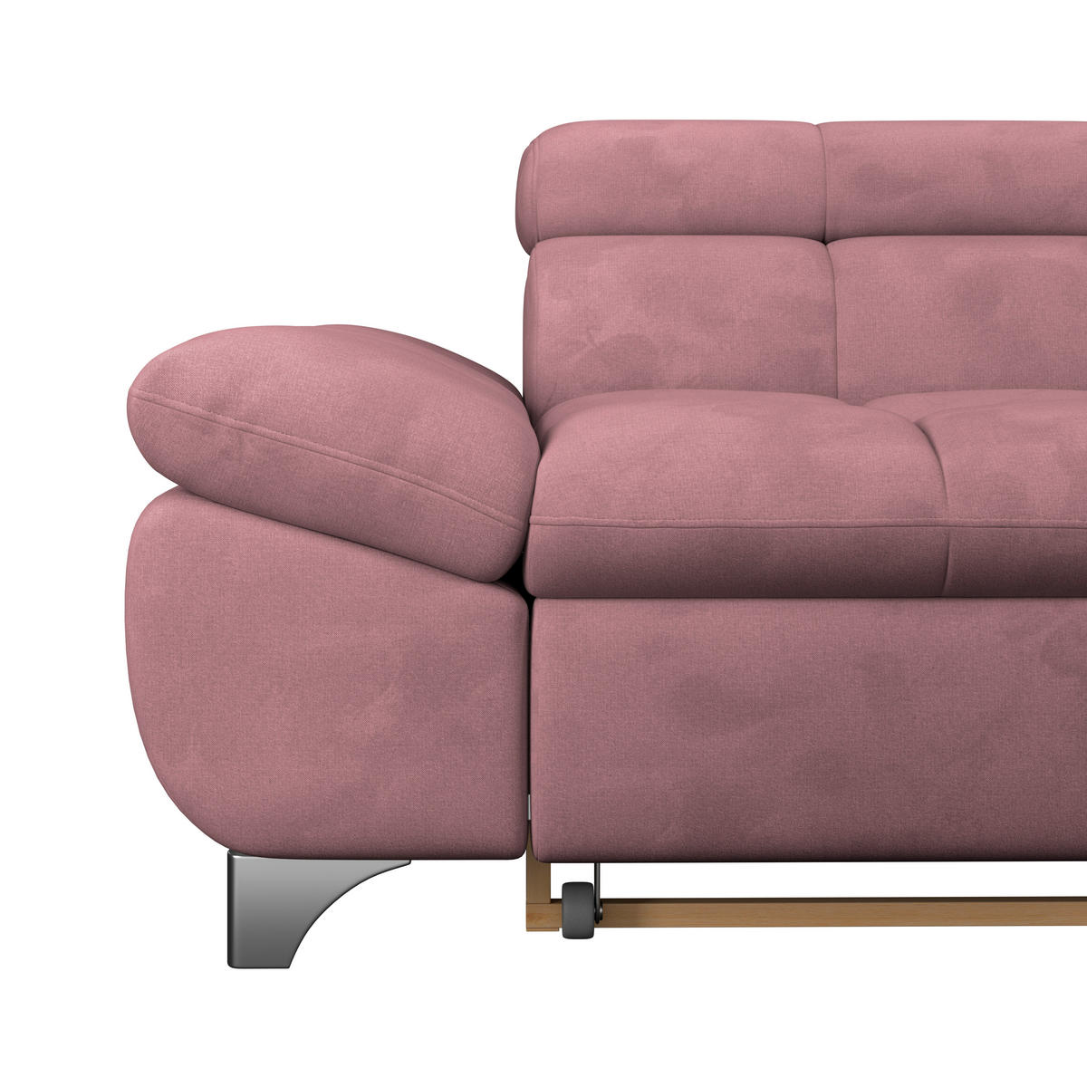 ECKSOFA Rosa Chenille  - Chromfarben/Rosa, KONVENTIONELL, Textil/Metall (312/234cm) - Livetastic