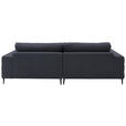 ECKSOFA  in Flachgewebe Dunkelgrau  253/177 cm  - Dunkelgrau/Schwarz, Design, Textil/Metall (253/177cm) - Dieter Knoll
