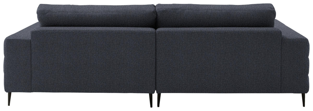 ECKSOFA in Flachgewebe Dunkelgrau  - Dunkelgrau/Schwarz, Design, Textil/Metall (253/177cm) - Dieter Knoll